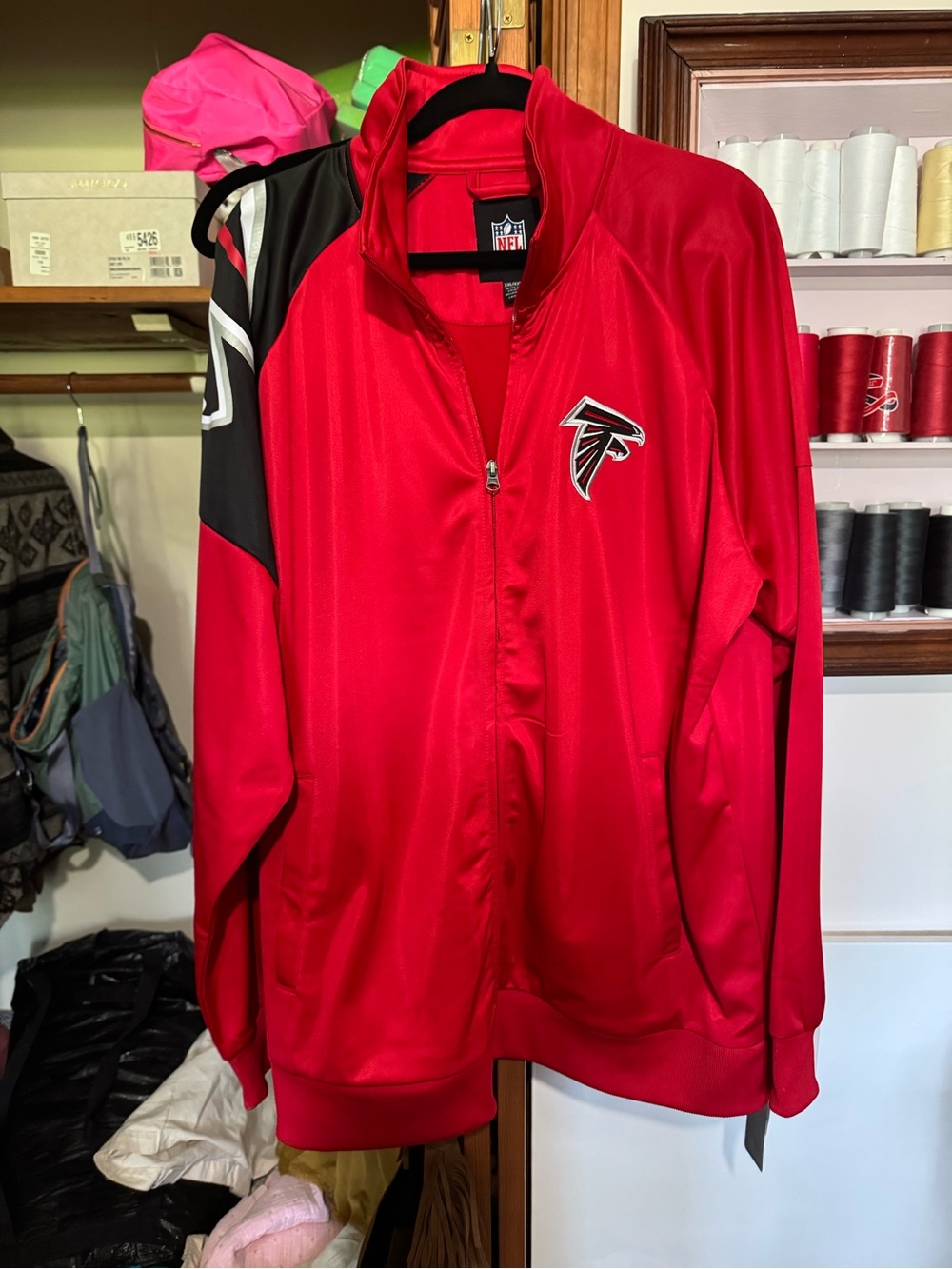 NFL Atlanta Falcons Red and Black Full-Zip Performance Jacket